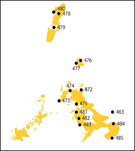 重要湿地選定地分布図